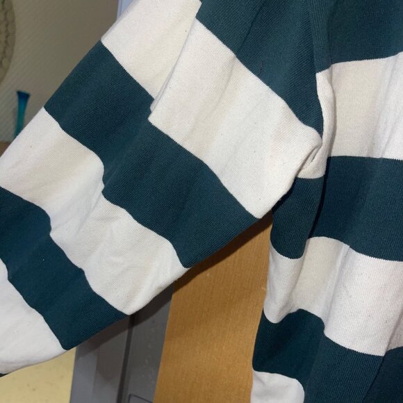 Oak Fort Womens Shirt Size Small Cream Oversized Rugby Striped Pure Cotton - Picture 7 of 9